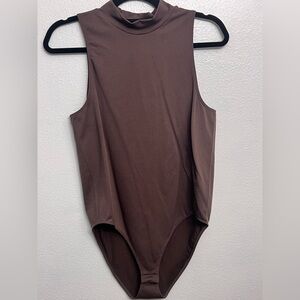 a new day Sleeveless Brown Bodysuit